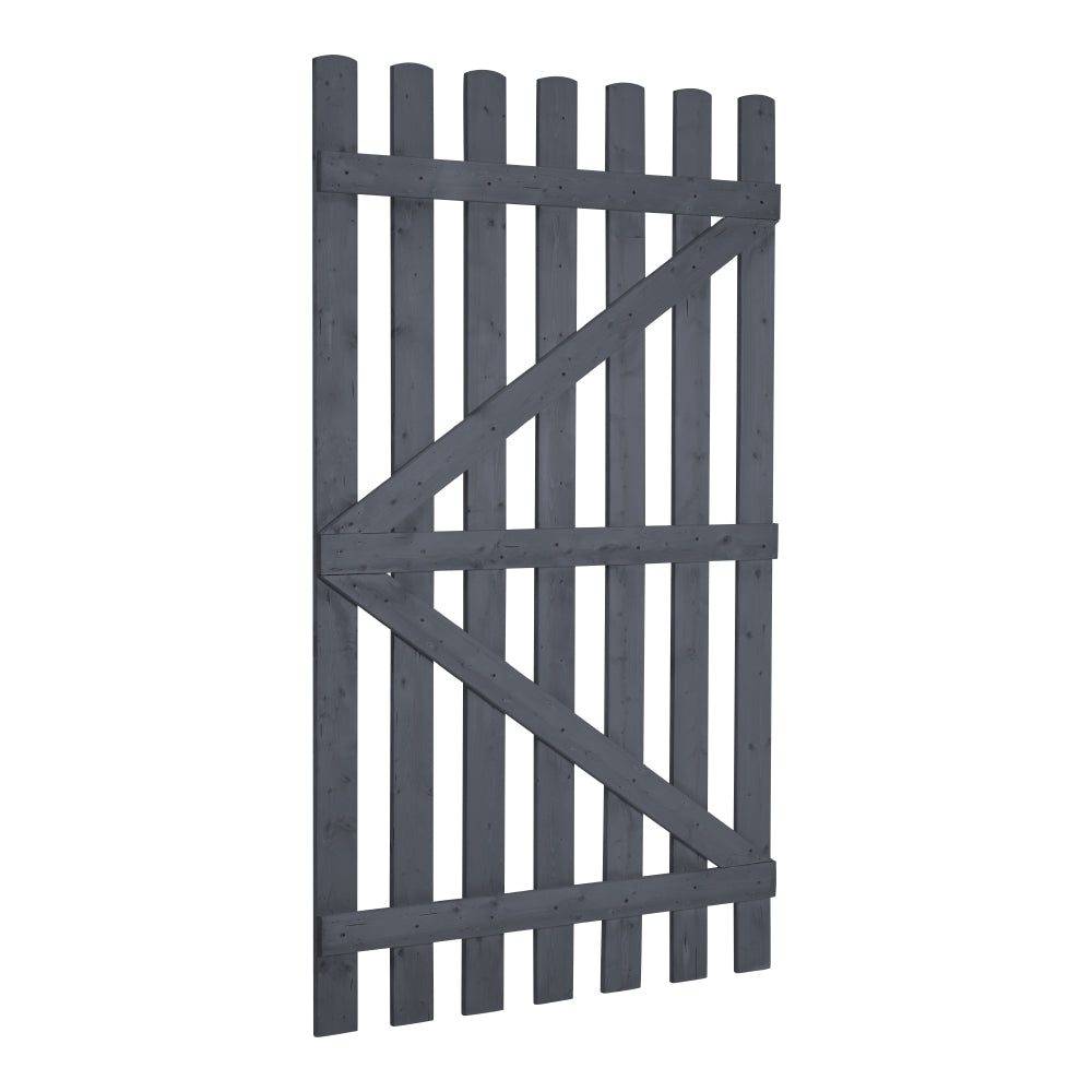 0.9m W x 0.9m-1.8m H Garden Wood Fence Gate With Latch | Medium | Grey