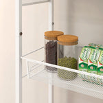 HOMCOM 3-tier Kitchen Cart, Multifunction Kitchen Trolley On Wheels, White