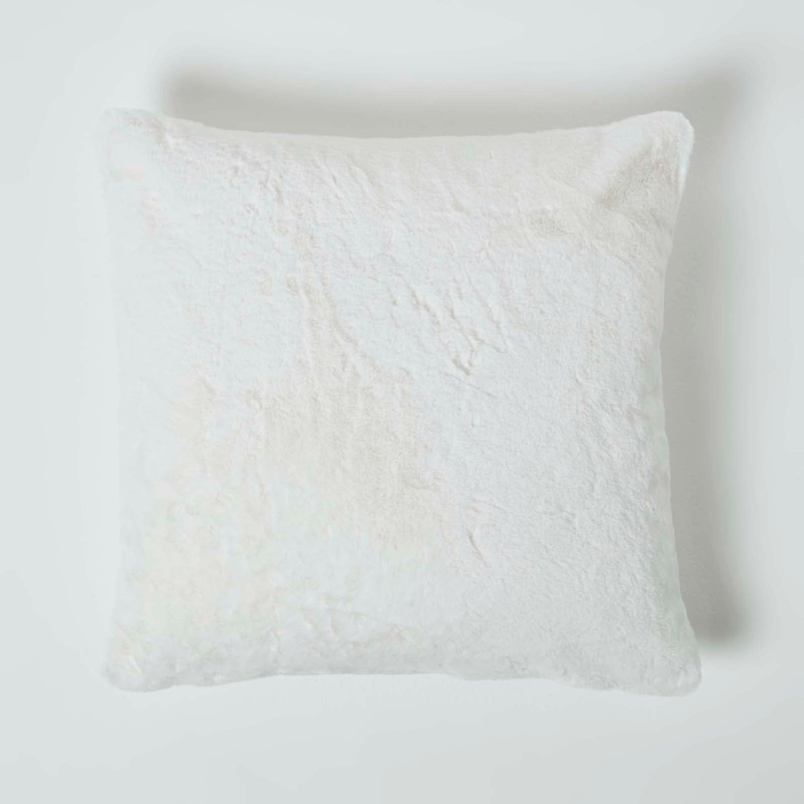 Soft Touch Faux Fur Filled Cushion | 45cm x 45cm | Cream