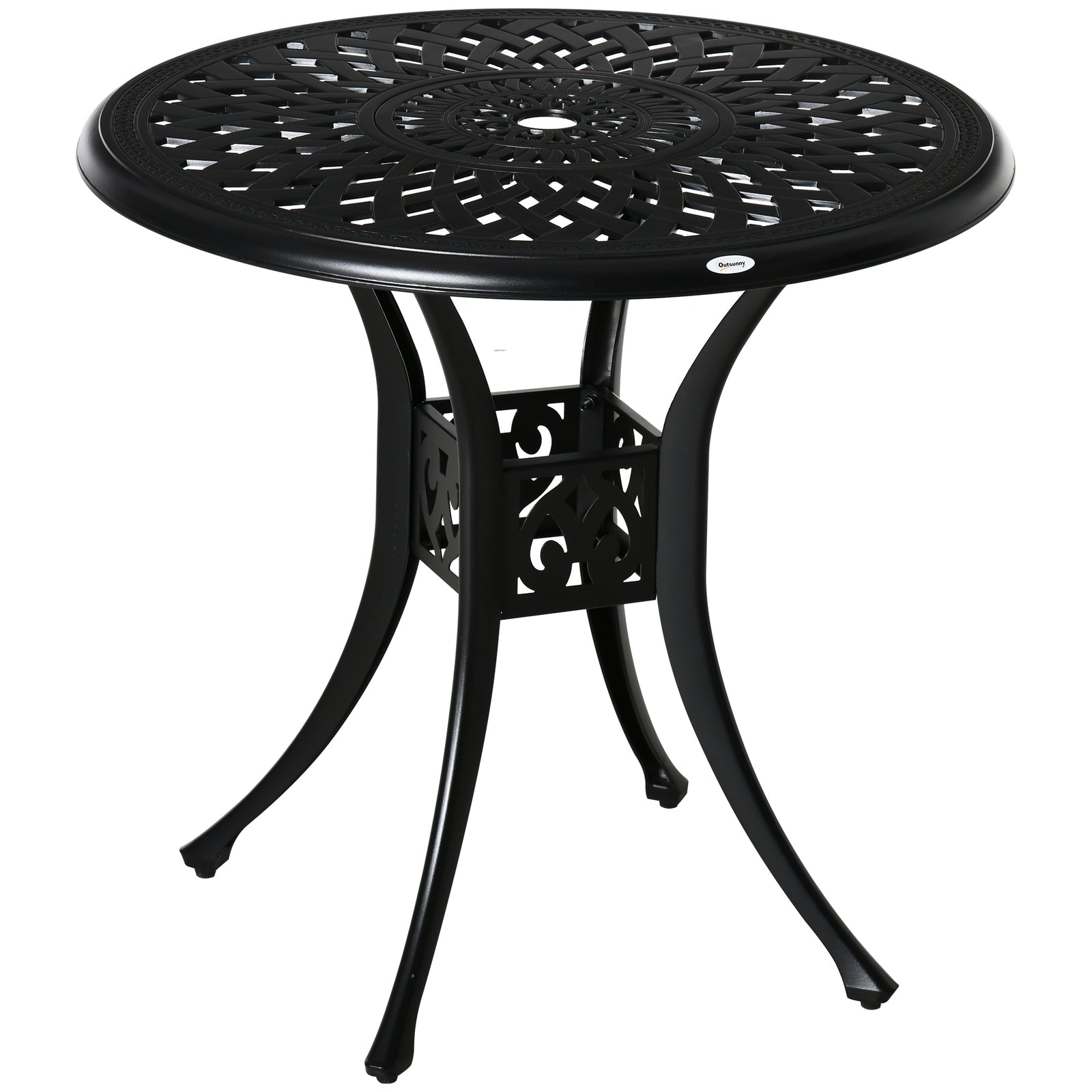 78cm Antique Round Garden Table With Parasol Hole