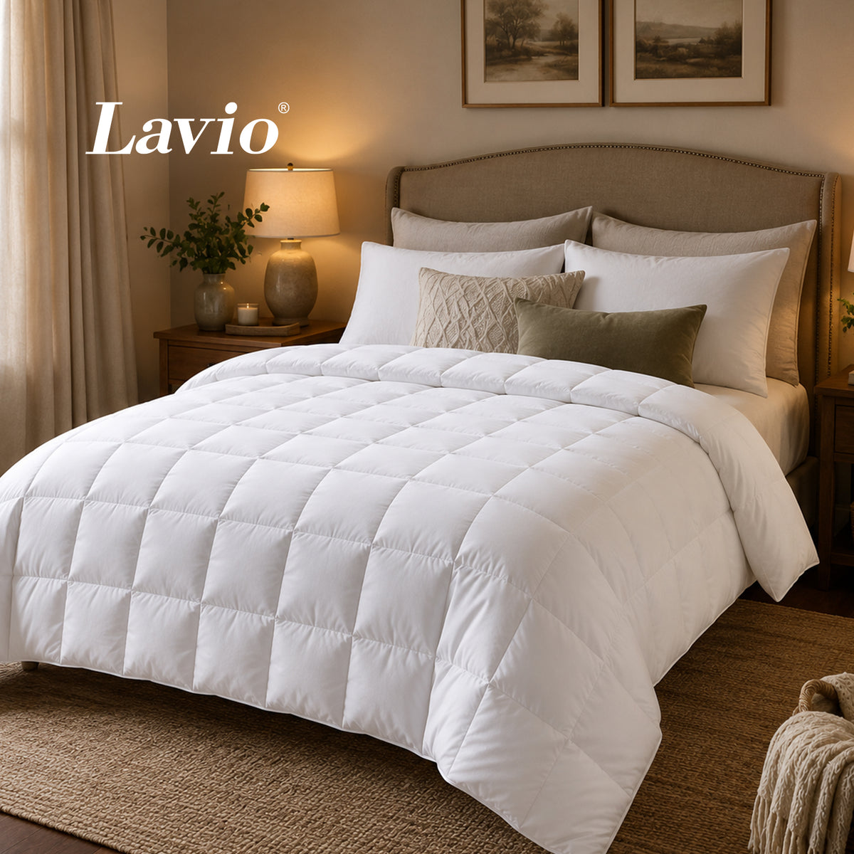 Duvet Goose Down Quilt 12tog 100% Cotton Cover Washable | Double | White