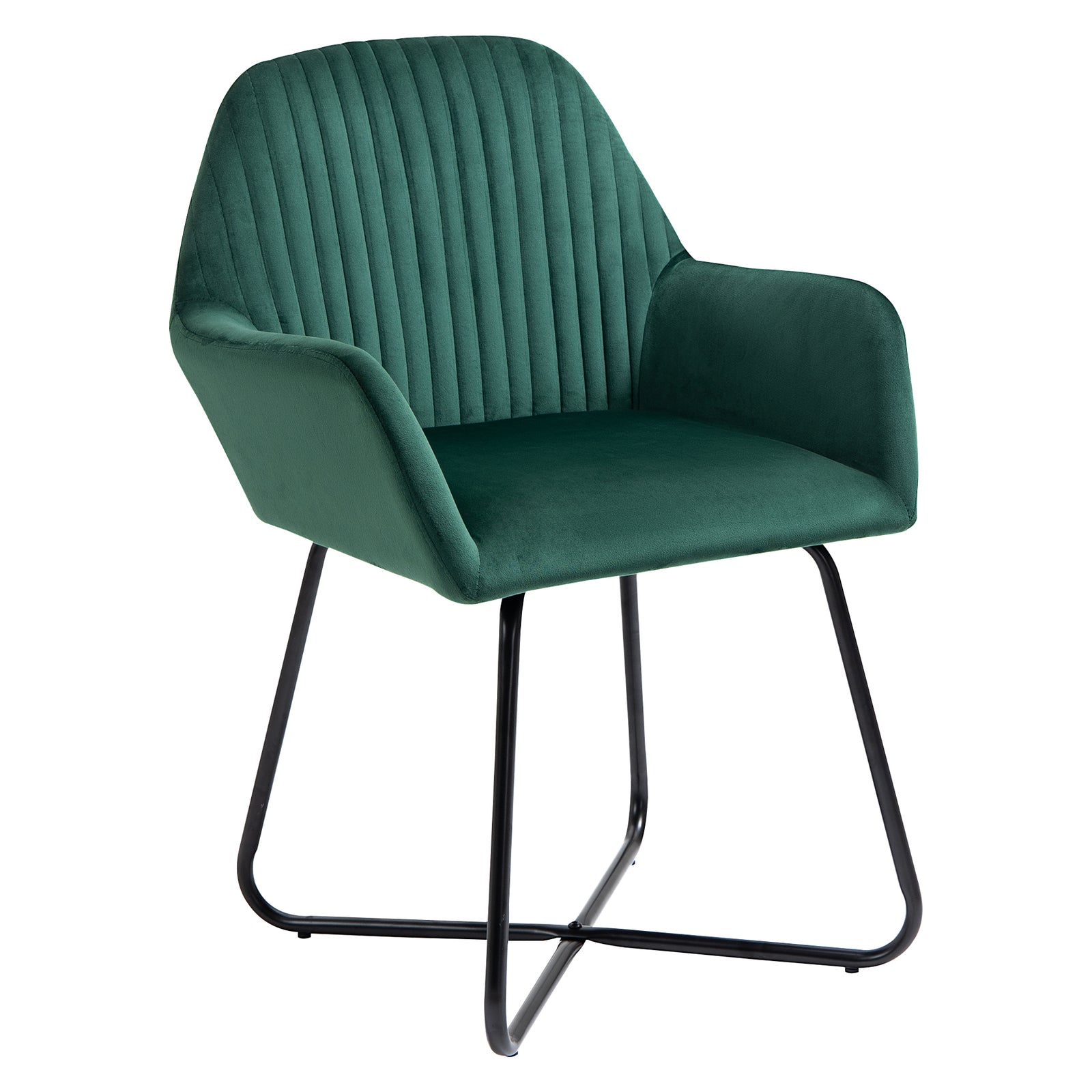 Accent Chair Velvet-feel Upholstered Lounge Armchair | One Size | Green
