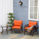 3pc Patio Rattan Wicker Bistro Set Conversation Furniture | Orange