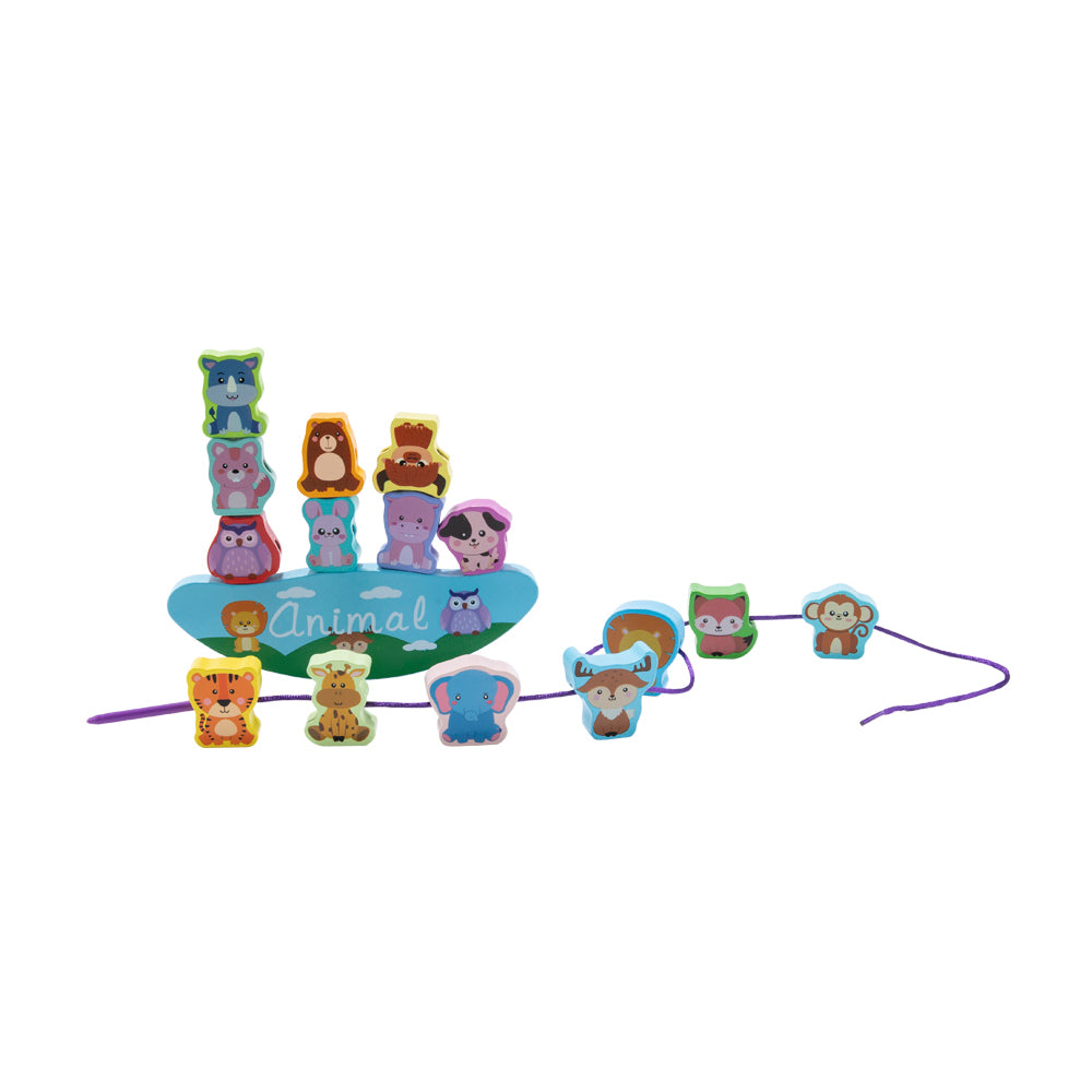 Wooden Animals Stacking Toys Balance Block Game For Toddlers