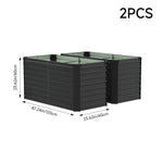 2 Pcs Thickened Rectangular Raised Garden Bed – Durable Coated Steel With Reinforced Corners,  Outdoor Planter For Vegetables, Fruits & Flowers | Charcoal Black
