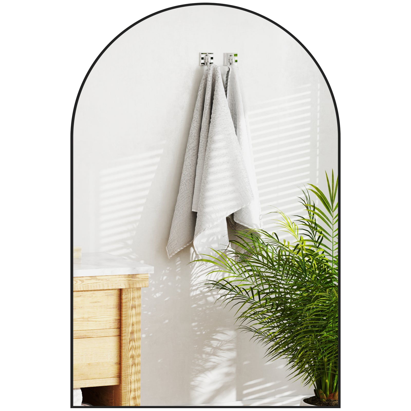 Arch Bathroom Mirror, Modern Wall Mirror With Steel Frame | Large | Black