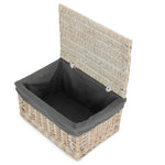 White Wash Steamed Cotton Lined Storage Basket | Medium