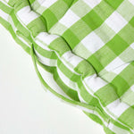 Block Check Cotton Gingham Floor Cushion | 50cm x 50cm | Green