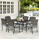 6 Seater Rattan Garden Furniture Set With Cushions