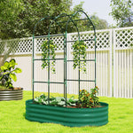 5 X 3 X 6ft Galvanised Raised Garden Bed With Trellis | Green