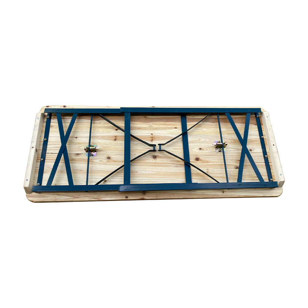 3 Pcs Picnic Table Set Rustic Wooden Folding Garden Benches Table Set