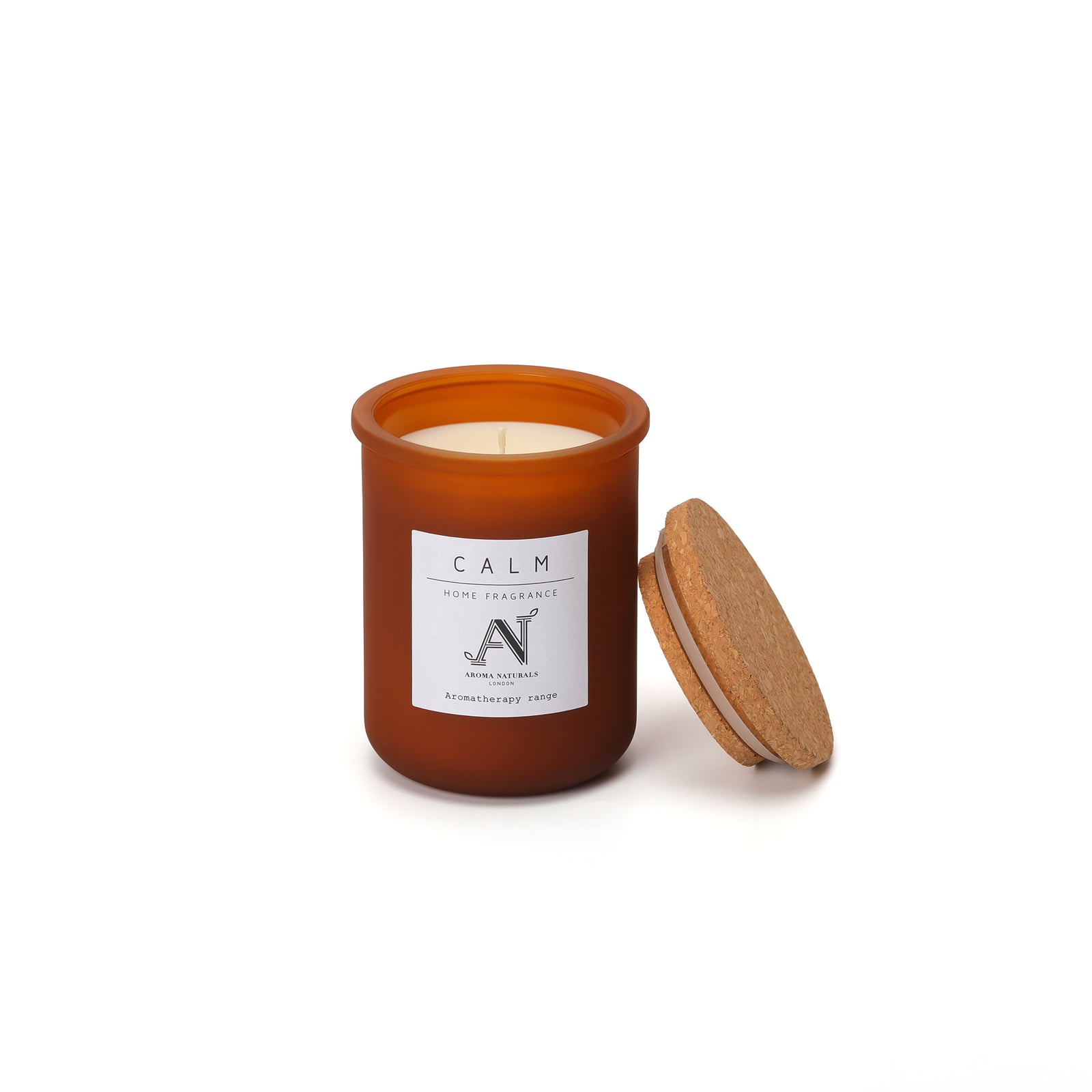 Calm Scented Candle – Amber Glass With Cork Lid