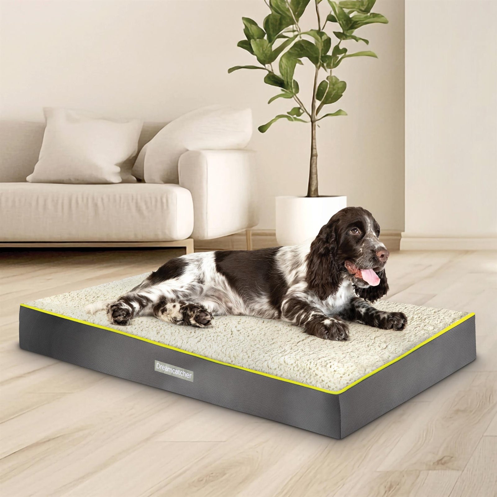 Grey Small To Xxl Dog Beds Orthopaedic Extra Large Flat Crate Pet Mattress, Removable Washable Cover | 91cm | Grey