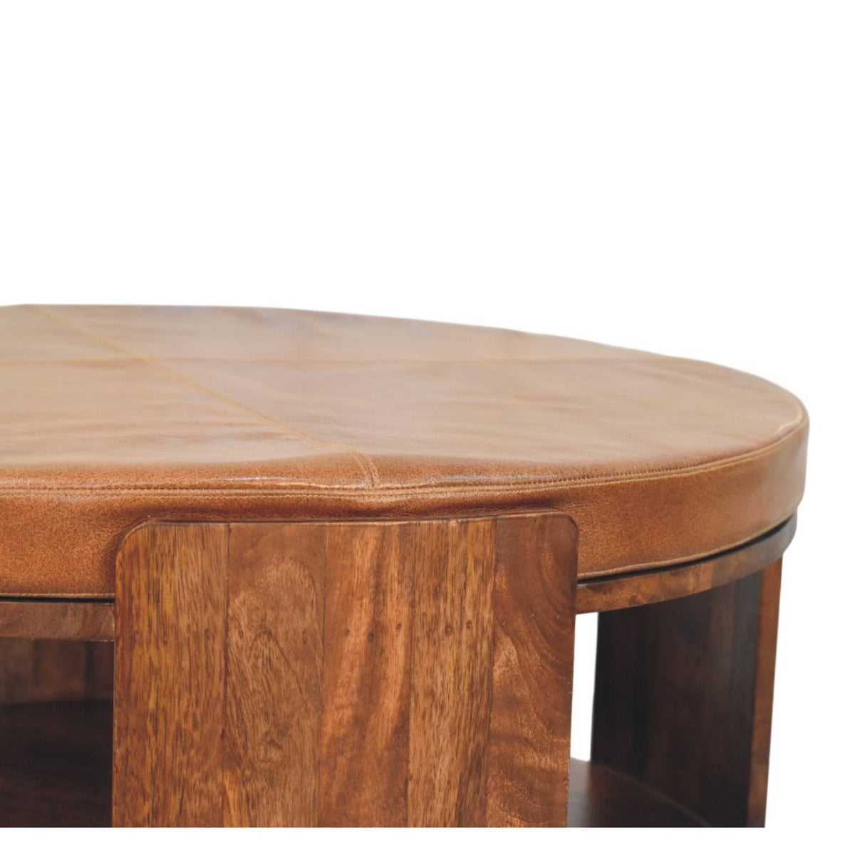 Solid Wood Savoy Leather Coffee Table