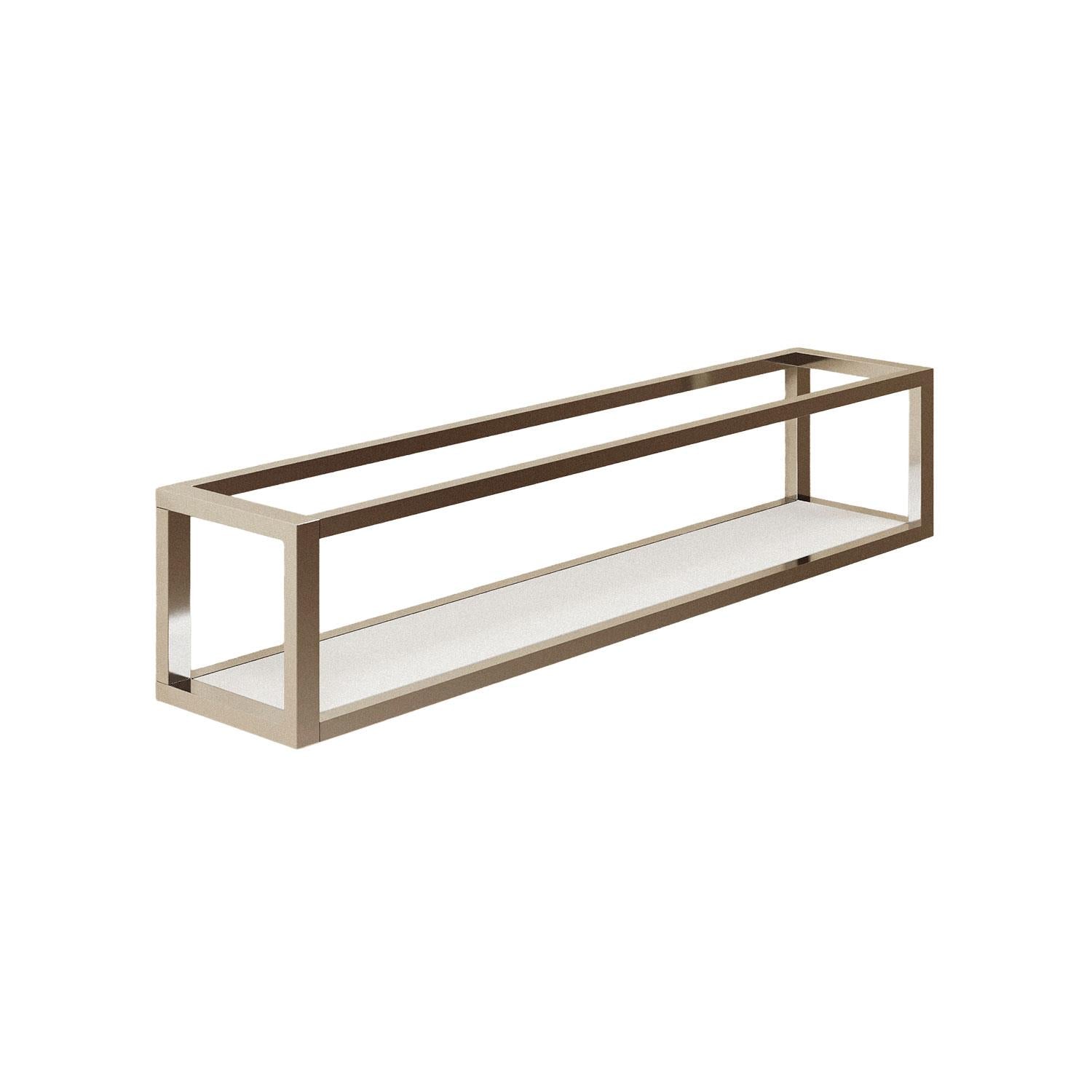 Shelf With Towel Rail Silver Gloss Wall-mounted 55 Cm Collection The Grid