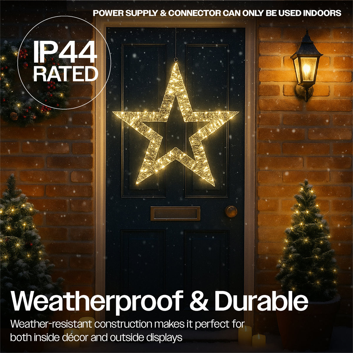 Xmas Haus 55x55cm Metal Star 100warm White Micro Led 5m Cable