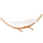 Outdoor Garden Hammock With Wooden Stand Swing Hanging Bed