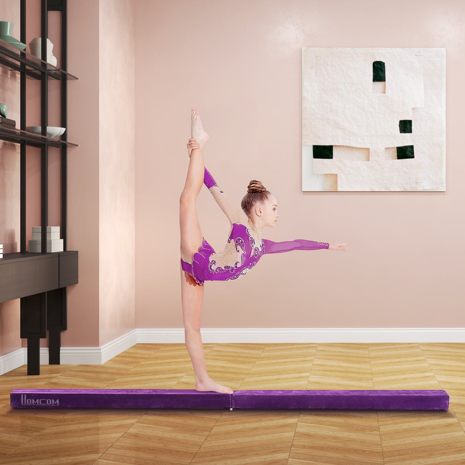 Balance Beam Trainer 2.4m Kids Suede | Purple