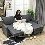 Fold-out Convertible Sofa Bed With Removable Covers | Charcoal Grey