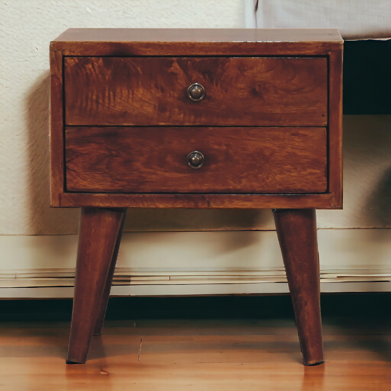 Solid Wood Mini Chestnut Modern Bedside