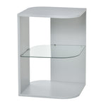 Side Table Three Layer Bedside Table Nightstand W/ 2 Shelves | Gray