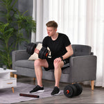 Adjustable 2 In 1 Barbell Dumbbells Set | 25kg | Black