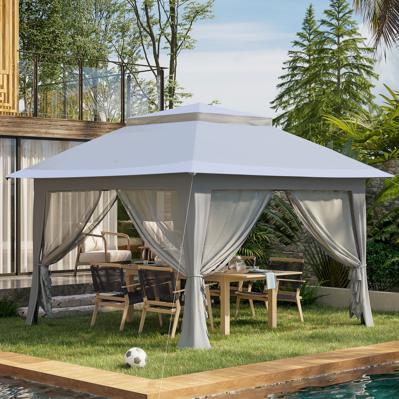 Outsunny 3.6 X 3.6m Pop-up Tent Gazebo Shelter Instant Canopy Steel