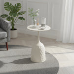 Breeins Modern Cream White Metal Side Table