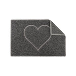 Heart Outdoor Embossed Doormat With Open Back | Small | Grey