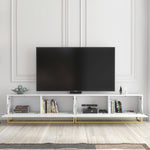 Ripple Duo Tv Unit 200cm - Fluted Design | White