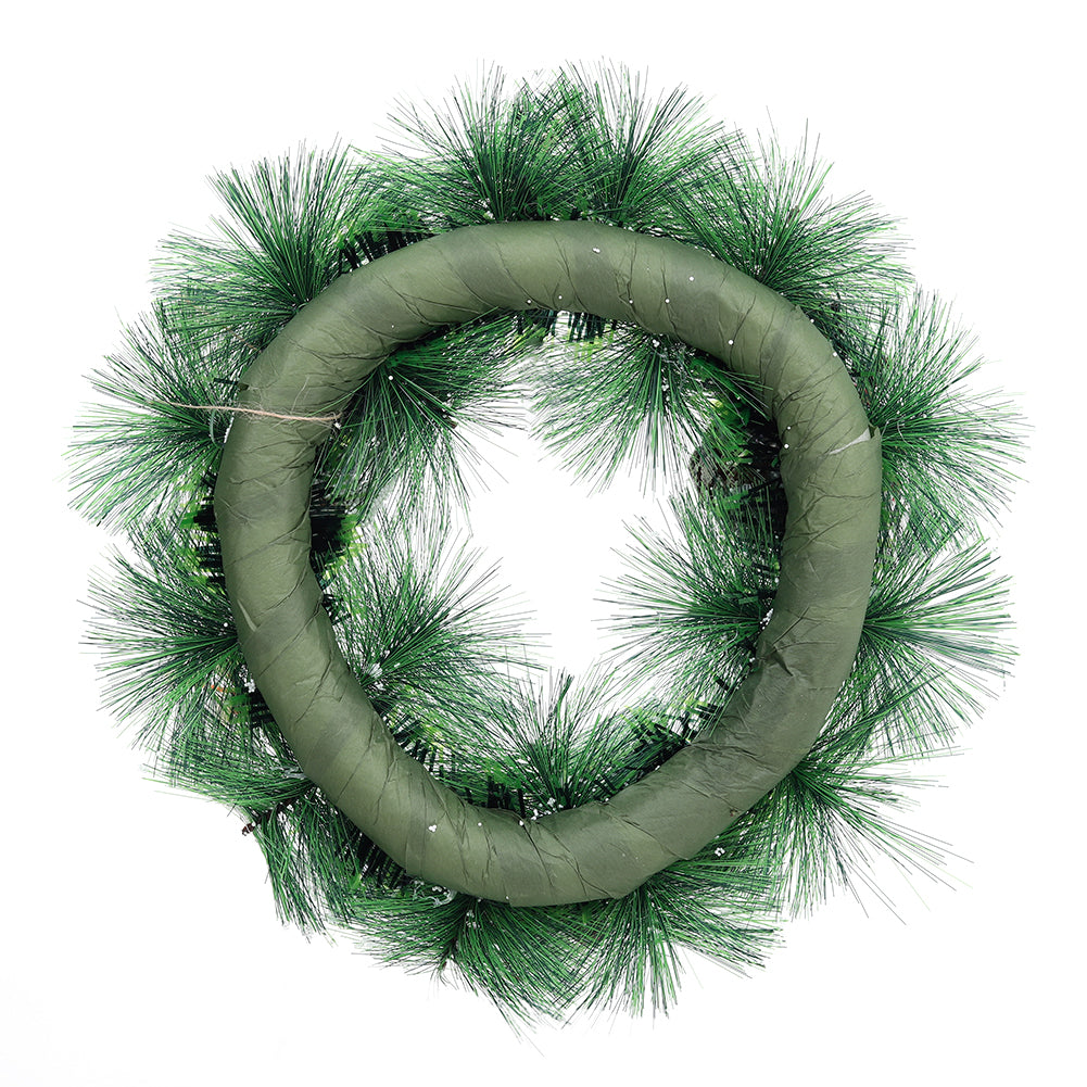 32cm Snow Flocked Christmas Artificial Wreath With Classical Xmas Ornaments
