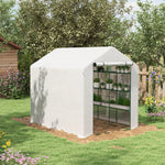 Walk-in Greenhouse With 4 Tiers, 244x180x210cm | White