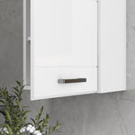 kleankin Bathroom Wall Cabinet, High Gloss Soft-close Storage Cabinet, White
