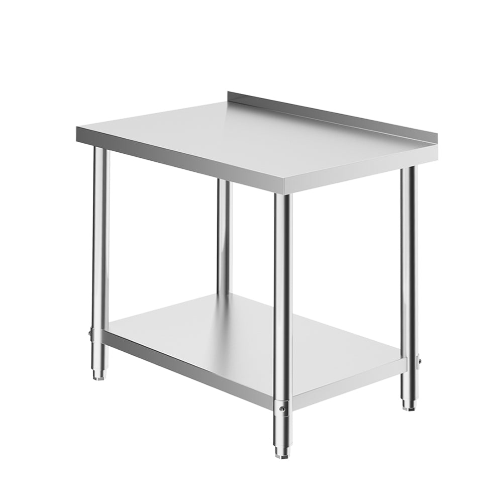 90cm/120cm/180cm×60cm×80cm H Commercial Kitchen Prep 2 Tier Work Stainless Steel Table With Backsplash | Small