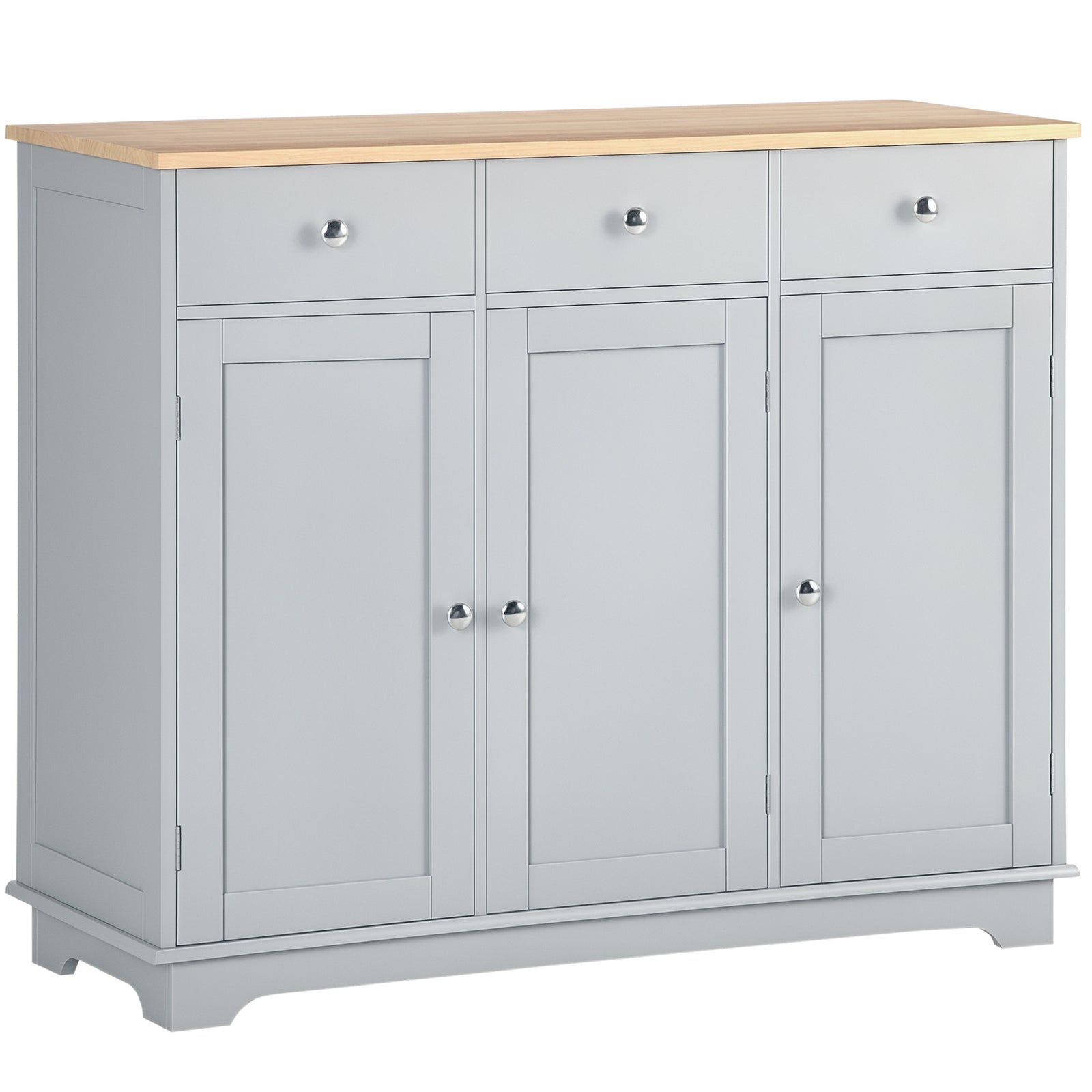 Sideboard Buffet Cabinet With Storage Cabinets And Drawers | Grey