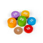 Wooden Balancing Scales Game, Includes 7 Weighted Discs