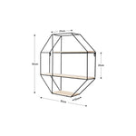 Octagonal Metal Floating Wall Display Shelf
