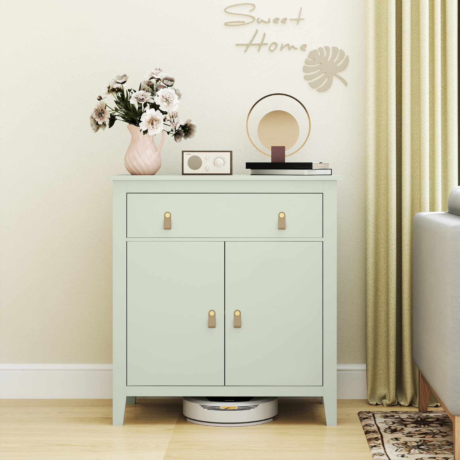 Sideboard With Drawer, Adjustable Shelf For Living Room | One Size | Green