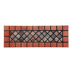 Elegant Tile Effect Narrow Step Doormat - Red Edge | Set of 1 | Red