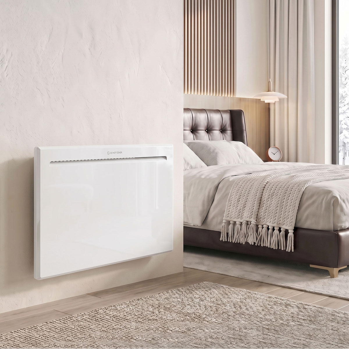 Smart Electric Panel Heater, Freestanding Wall Mounted | 1000w | White