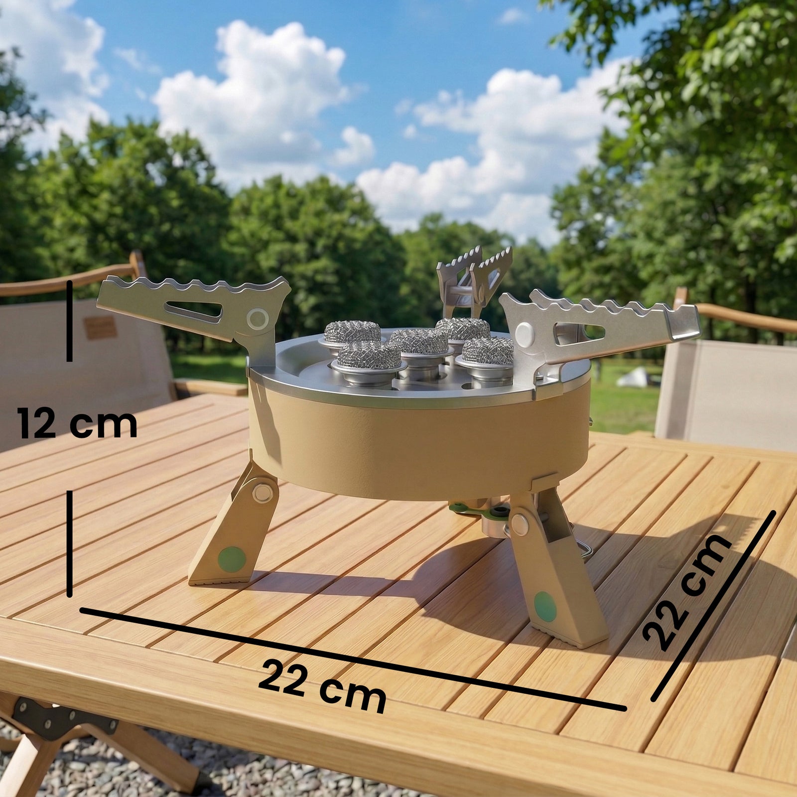Outsunny 7000w Camping Stove With Piezo Ignition, High Power Gas Stove Khaki