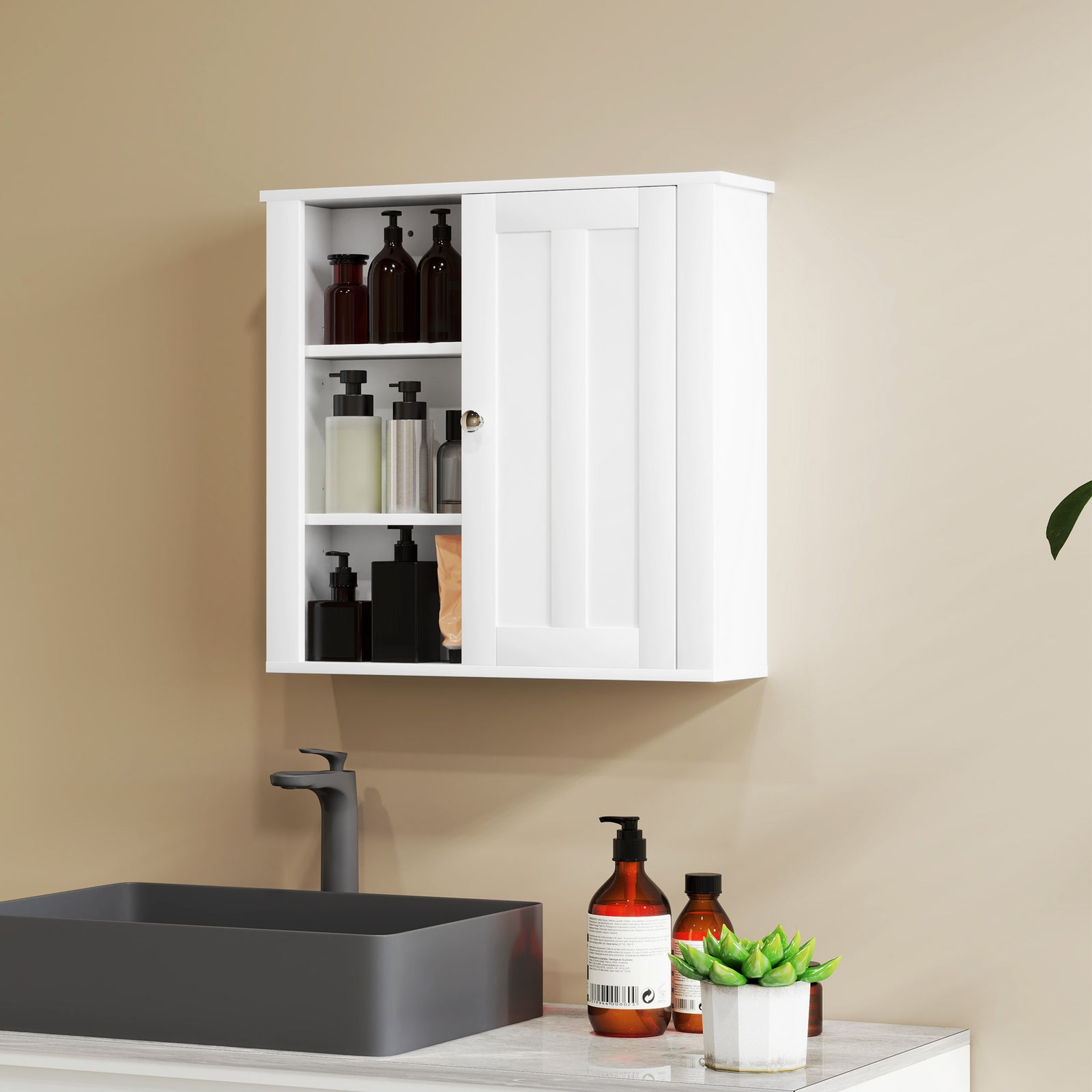 Modern Wall Mounted Bathroom Cabinet With Adjustable Shelves