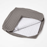 Quilted Cotton Armchair Booster Cushion Cover | 50cm x 50cm | Charcoal Grey