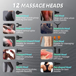 Dyzi Massage Gun Deep Tissue Lcd Touch 7 Speed Cordless Handheld 12 Heads