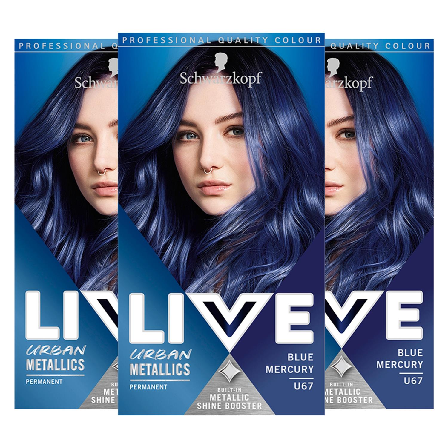Live Blue Mercury Permanent Hair Dye, Urban Metallics U673 Pack