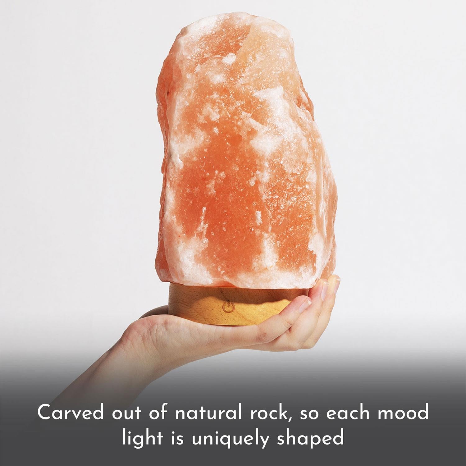 Himalayan Salt Lamp Home Decor Mood Light With Dimmer And Flame Main