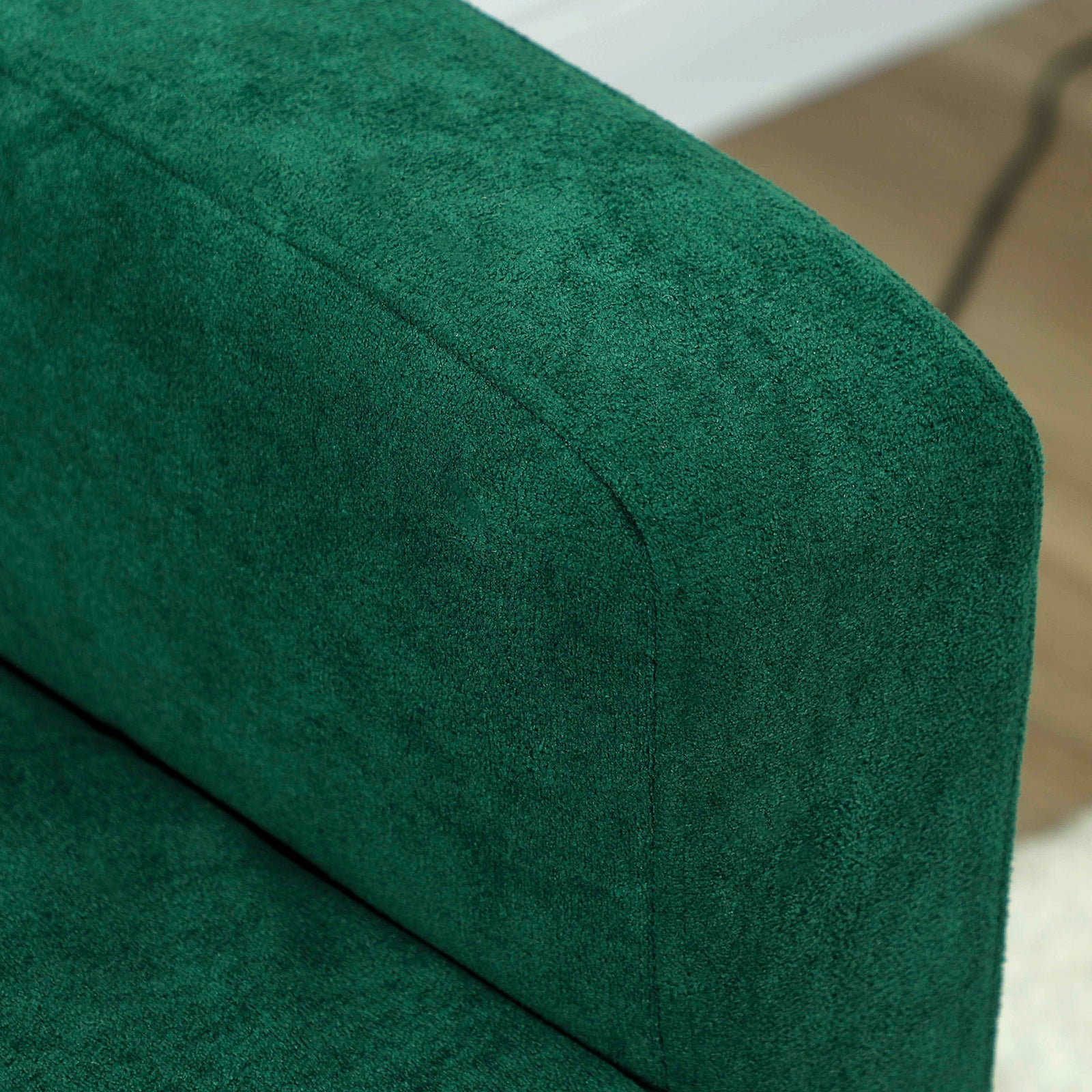 2 Seater Sofa, Velvet-feel Upholstered Loveseat For Small Space | Green