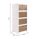 4-layer Thicken Foldable Shoe Storage Box With Wheels