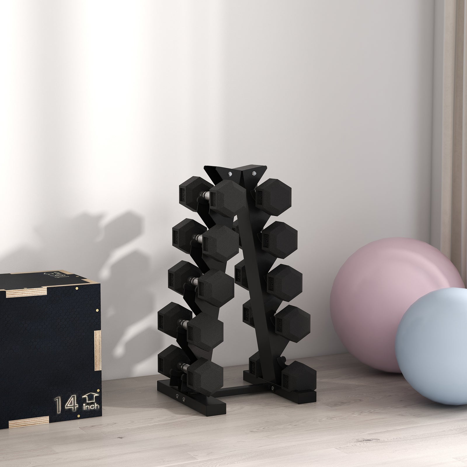 Five-tier Dumbbell Storage Rack For Home Gym | Black