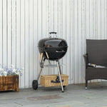 Outsunny Kettle Charcoal Bbq With Thermometer & Shelf